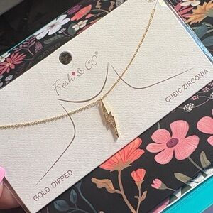 Lightning Bolt Pendant Dainty Necklace